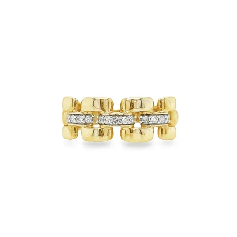 10K Yellow Gold 0.15TDW Diamond Imperial Men's Ring