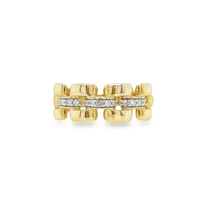 10K Yellow Gold 0.15TDW Diamond Imperial Men's Ring
