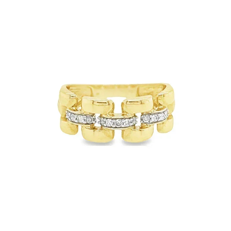 10K Yellow Gold 0.15TDW Diamond Imperial Men's Ring