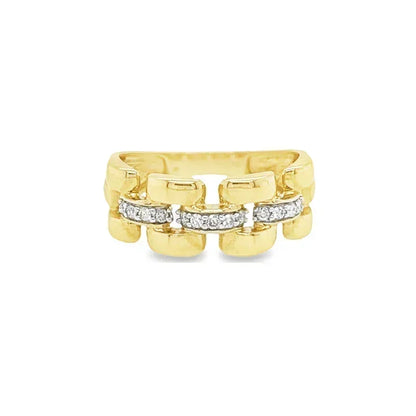 10K Yellow Gold 0.15TDW Diamond Imperial Men's Ring