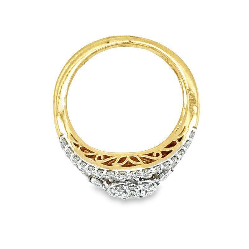 10K Yellow Gold 1.00 Carat Diamond Bridal Set with Halo Design