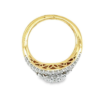 10K Yellow Gold 1.00 Carat Diamond Bridal Set with Halo Design