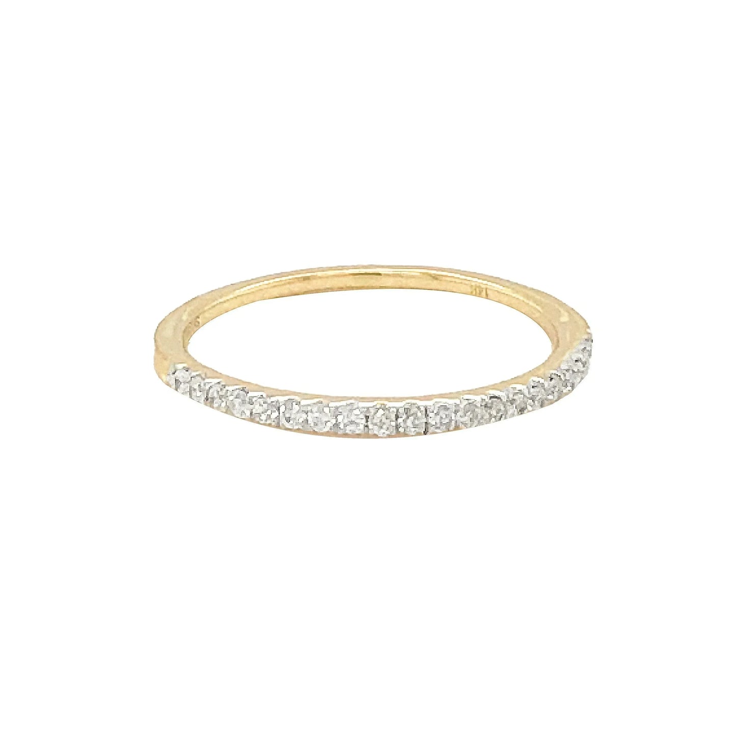 14k Yellow Gold 0.15TDW Diamond Claw Set Semi Eternity Band