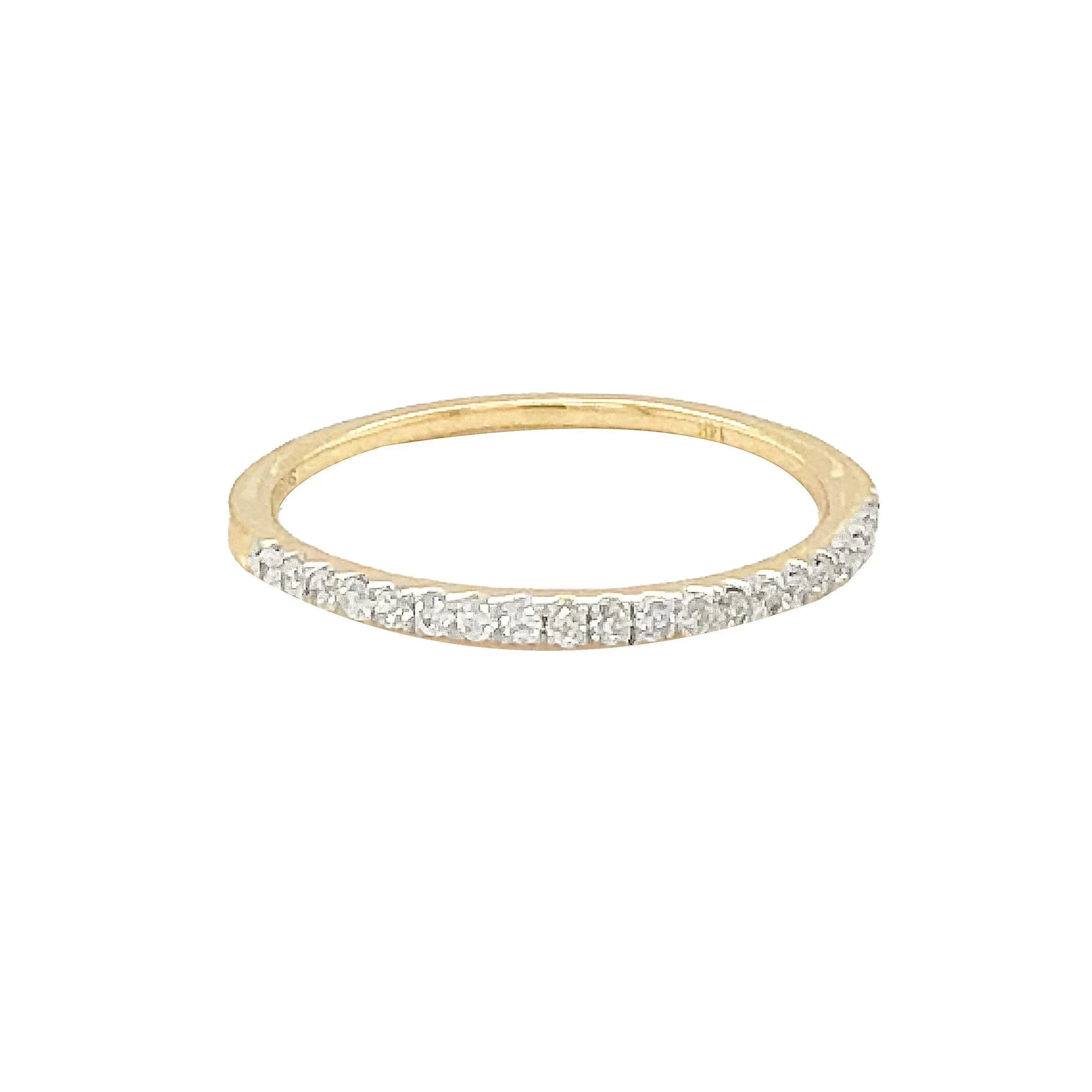 14k Yellow Gold 0.15TDW Diamond Claw Set Semi Eternity Band