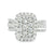 1.00TDW Diamond Engagement Ring in 10K White Gold with Emerald Face