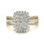 1.00TDW Diamond Engagement Ring in 10K Yellow Gold with Emerald Face