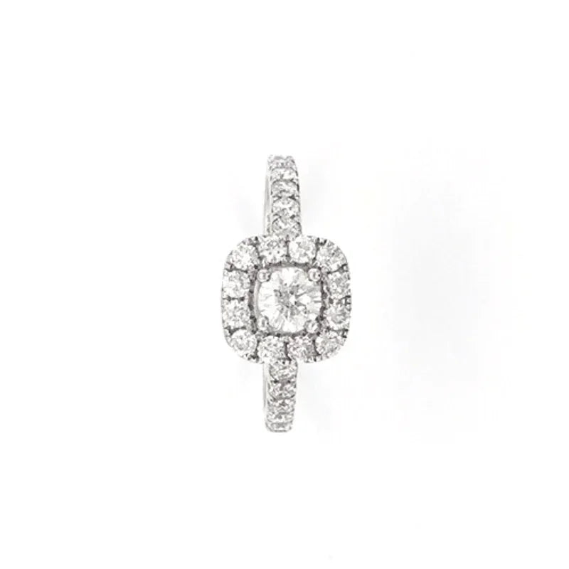 14K White Gold 1.50TDW Diamond Three Piece Halo Bridal Set