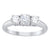 14k White Gold 1.50TDW Three Diamond Past Present and Future Ring