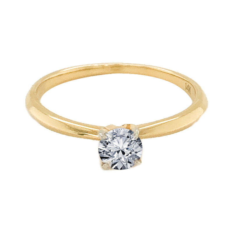 0.33CT Diamond 14K Yellow Gold Solitaire Ring