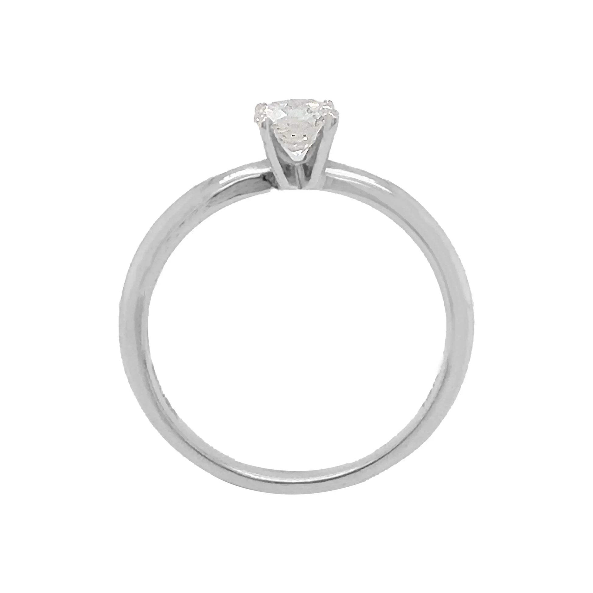 14K White Gold 0.50CT Diamond Solitaire Ring 