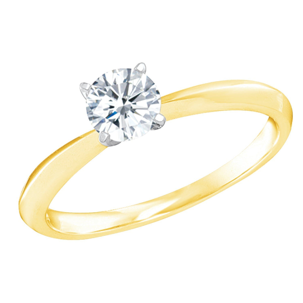 14K Yellow Gold 0.50CT Diamond Solitaire Ring