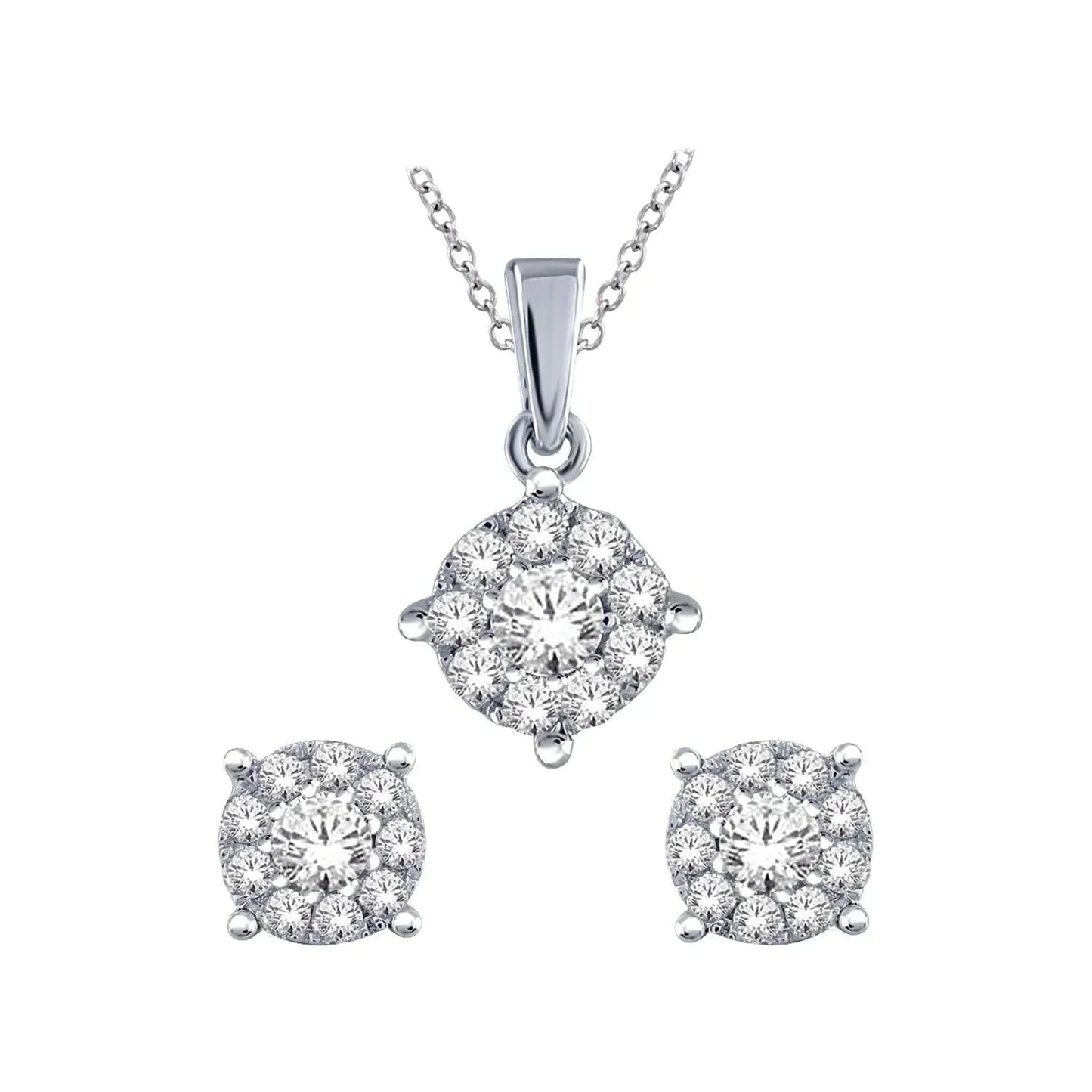 10KW 0.50TDW Diamond Imperial Pendant and Earring Set