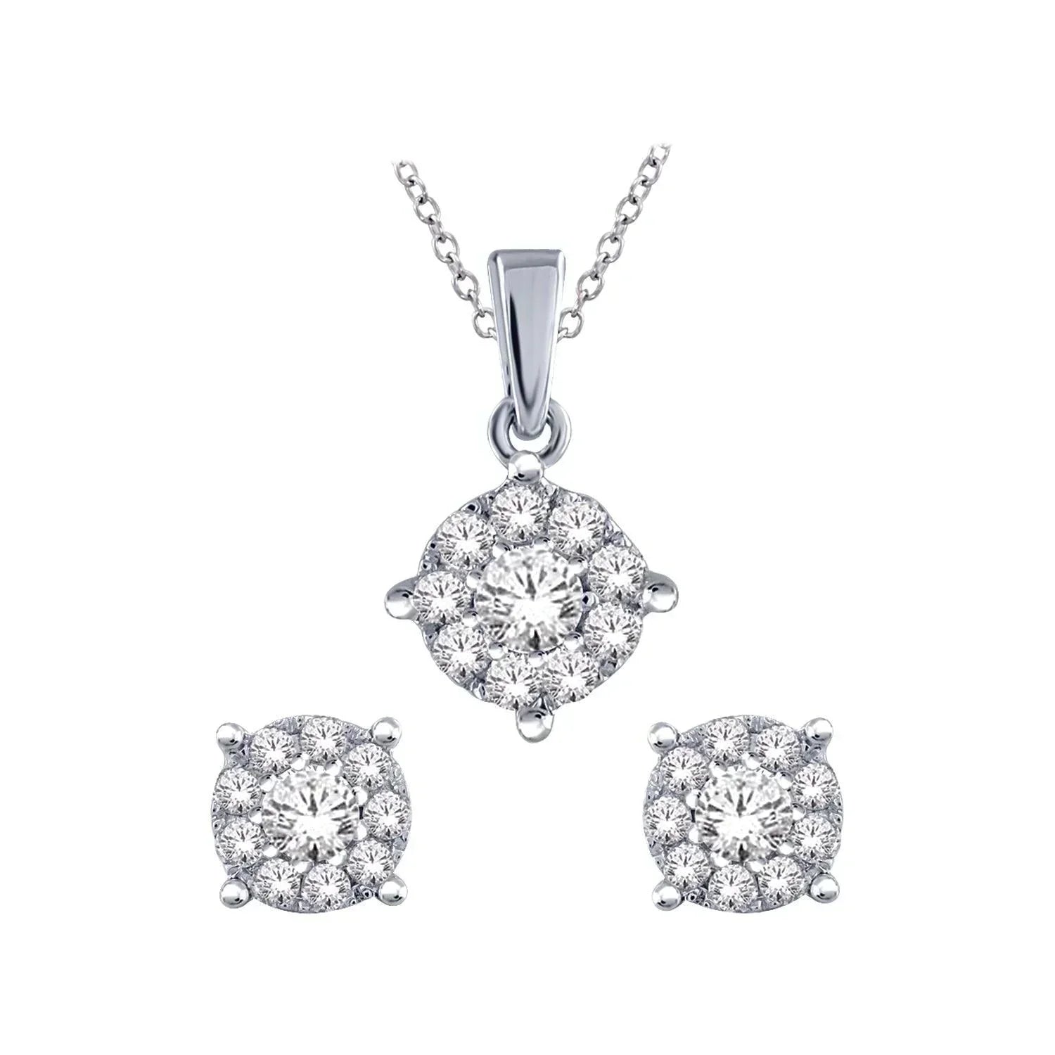 10KW 0.50TDW Diamond Imperial Pendant and Earring Set