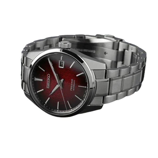 Seiko Presage Sharp Edged Red Dial Automatic Men's Watch SPB227J1