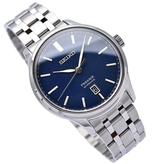 Seiko Presage Dark Blue Dial Steel Sapphire Glass Men's Watch SRPD41J1