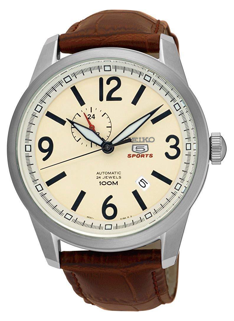 Seiko 5 Sport Automatic Leather Strap Men s Watch SSA295