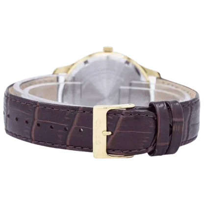 Seiko Brown Leather Quartz Men's Watch SUR226