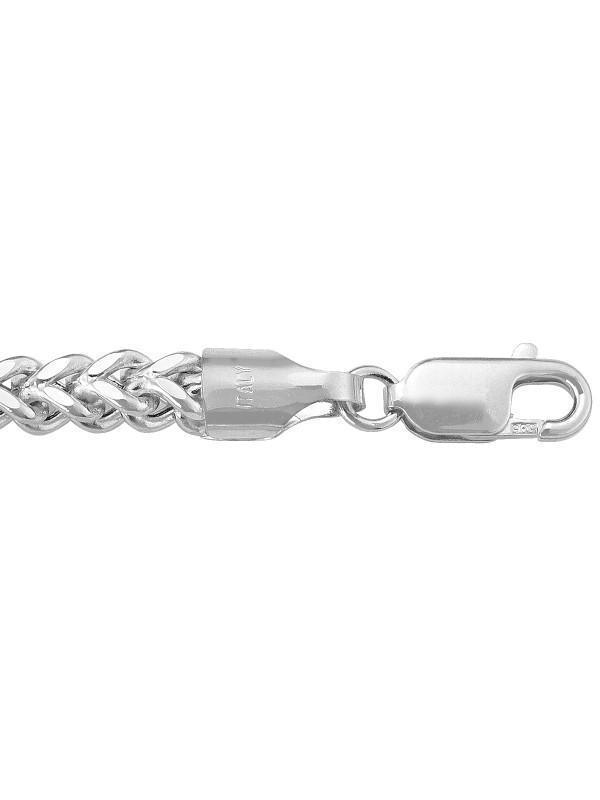 14K White Gold Hollow Franco 4.4 mm Italian Chain