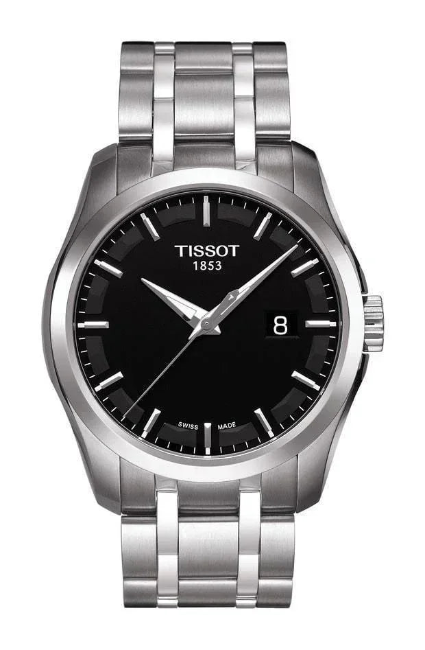 Tissot Couturier Quartz Black Dial Stainless Steel Men's Watch T0354101105100