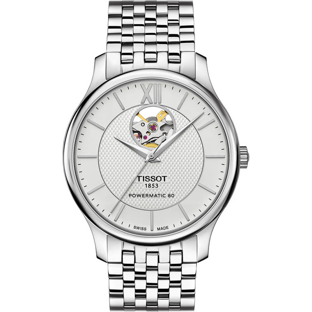 Tissot Tradition Powermatic 80 Open Heart Automatic Men&#39;s Watch T0639071103800