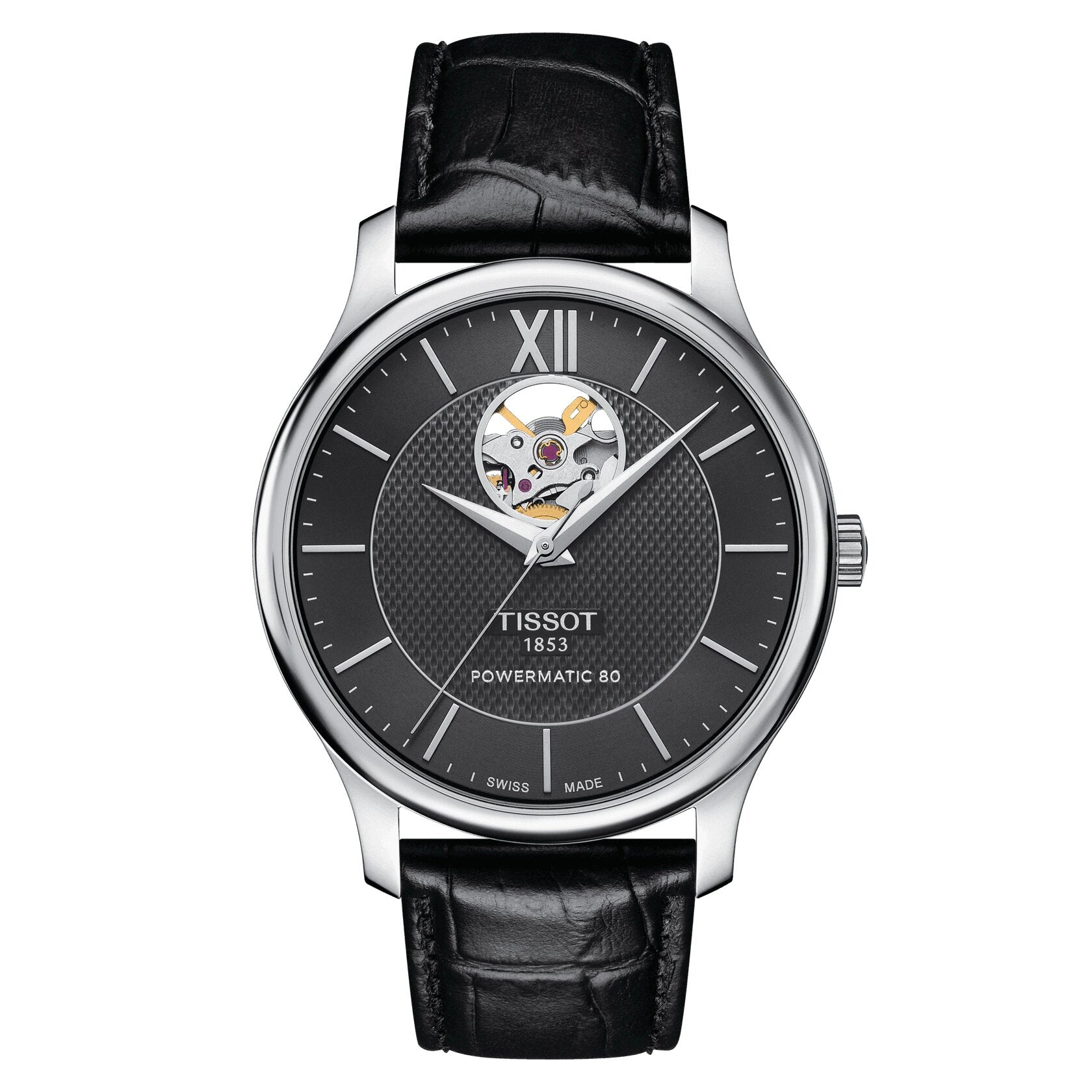 Tissot Tradition Powermatic 80 Open Heart Automatic Men's Watch T0639071605800