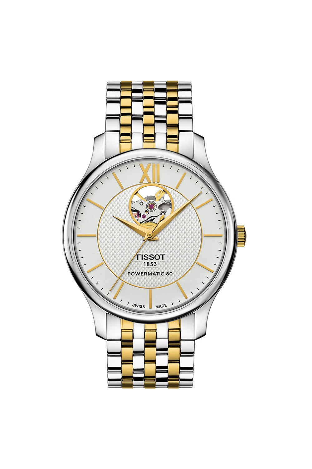 Tissot Tradition Powermatic 80 Open Heart Automatic Men's Watch T0639072203800