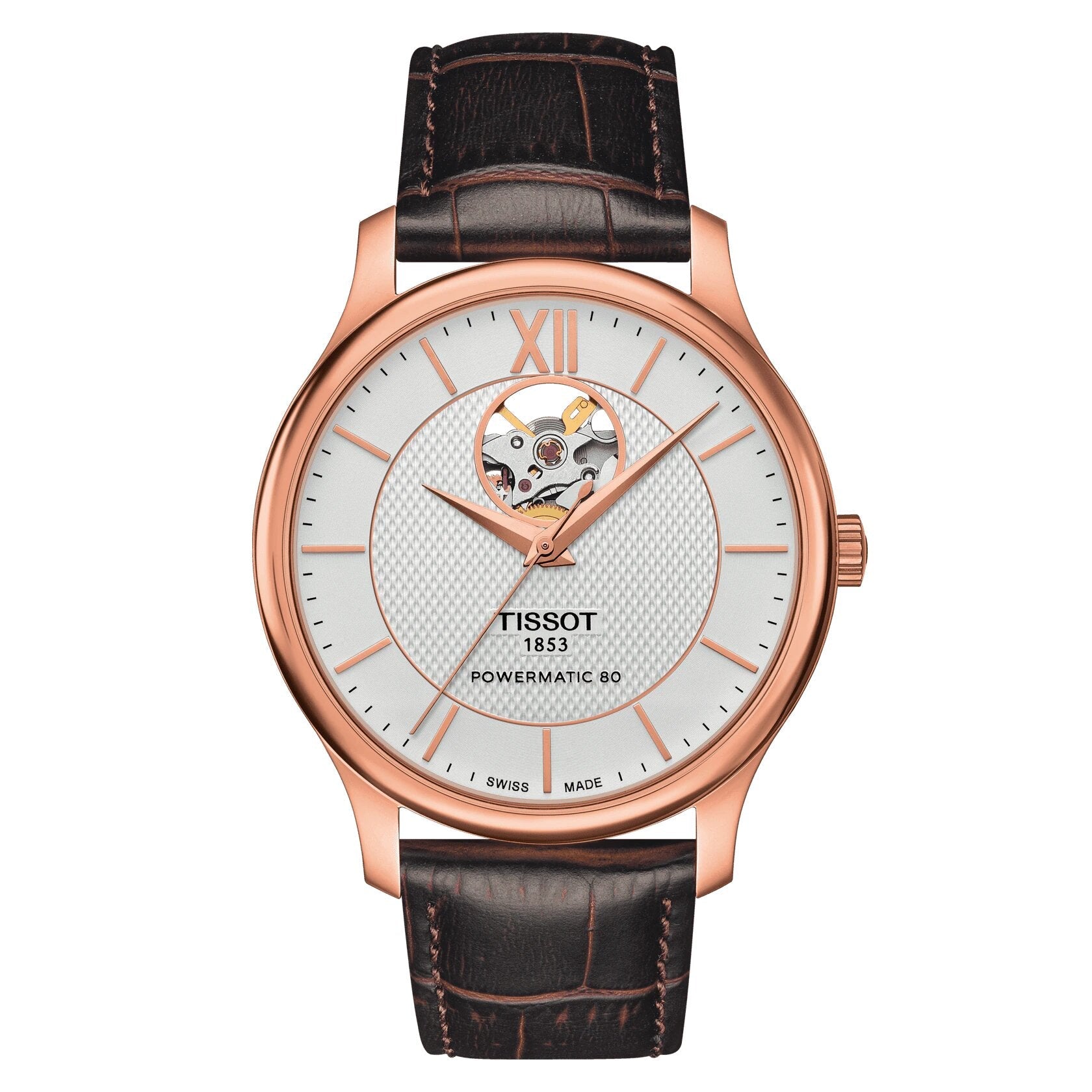 Tissot Tradition Powermatic 80 Open Heart Automatic Men's Watch T0639073603800