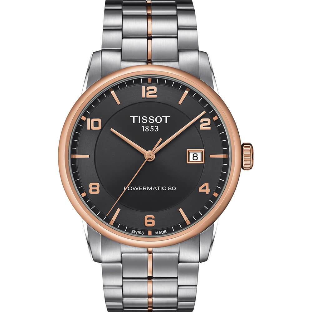 Tissot luxury automatic black sale diamond dial men's watch