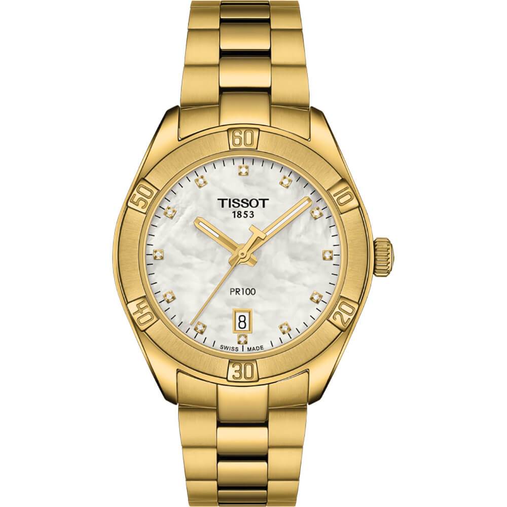 Tissot PR 100 Sport Chic yellow gold  Women&#39;s Watch T1019103311601