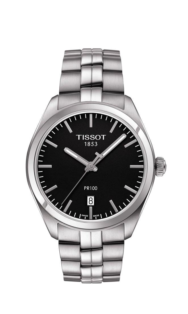 Tissot PR 100 Quartz Black Dial Stainless Steel Men&#39;s Watch T1014101105100