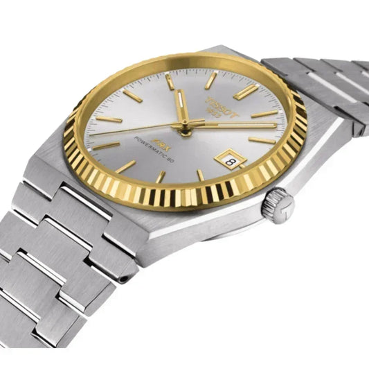 Tissot PRX Powermatic 80 Steel and 18K Gold Bezel Automatic Men's Watch T9314074103101