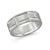 8mm White Satin Tungsten Carbide Comfort Fit Wedding Band With Block Design