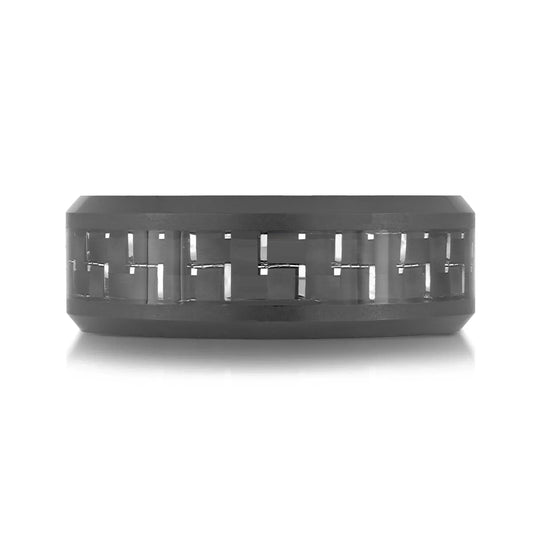 8mm PVD Plated Tungsten Band with Carbon Fiber Center