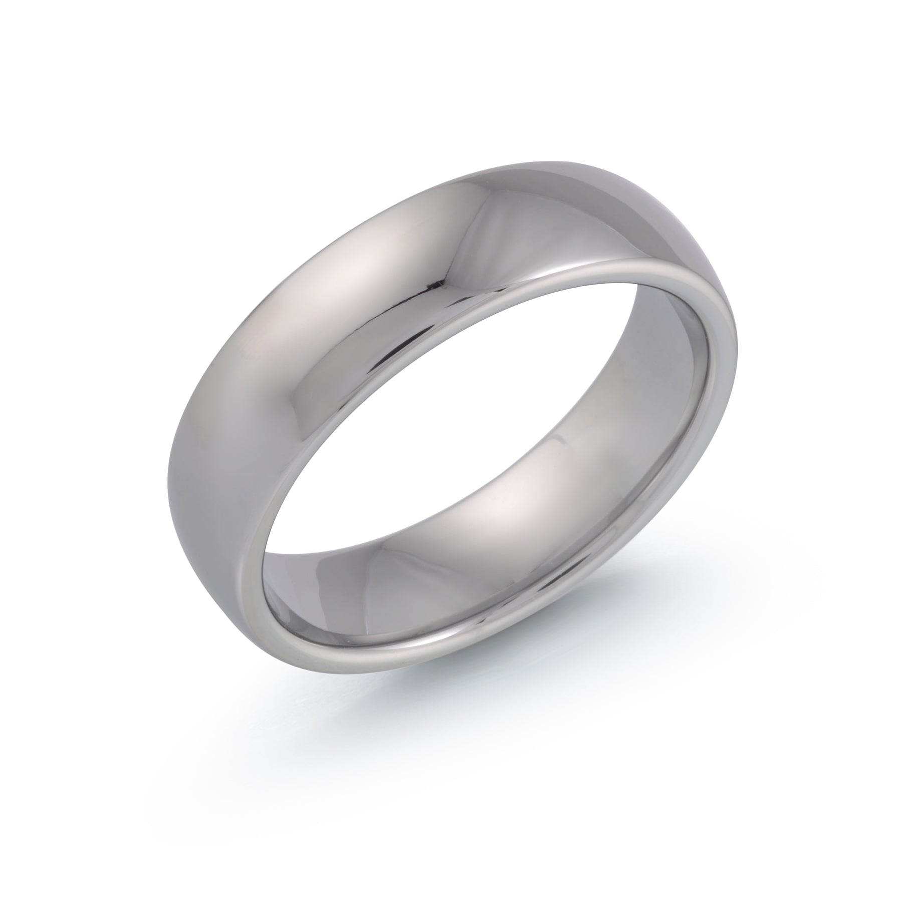 Comfort Fit 6mm Tungsten Wedding Band With Polished Finish