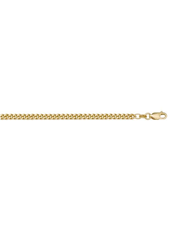 10k Yellow Gold Curb Link 2.0 mm Light Plated Italian Chain