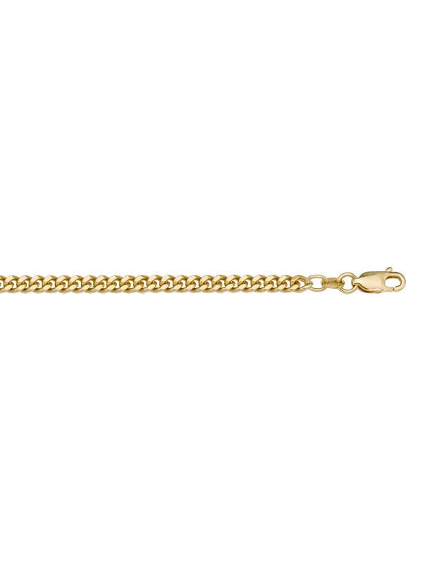 10k Yellow Gold Curb Link 2.5 mm Light Plated Italian Chain