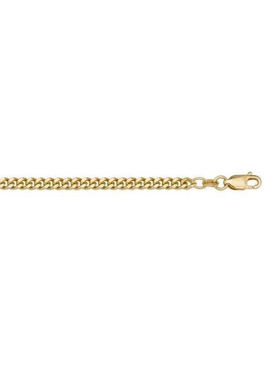 10k Yellow Gold Curb Link 2.7 mm Light Plated Italian Chain