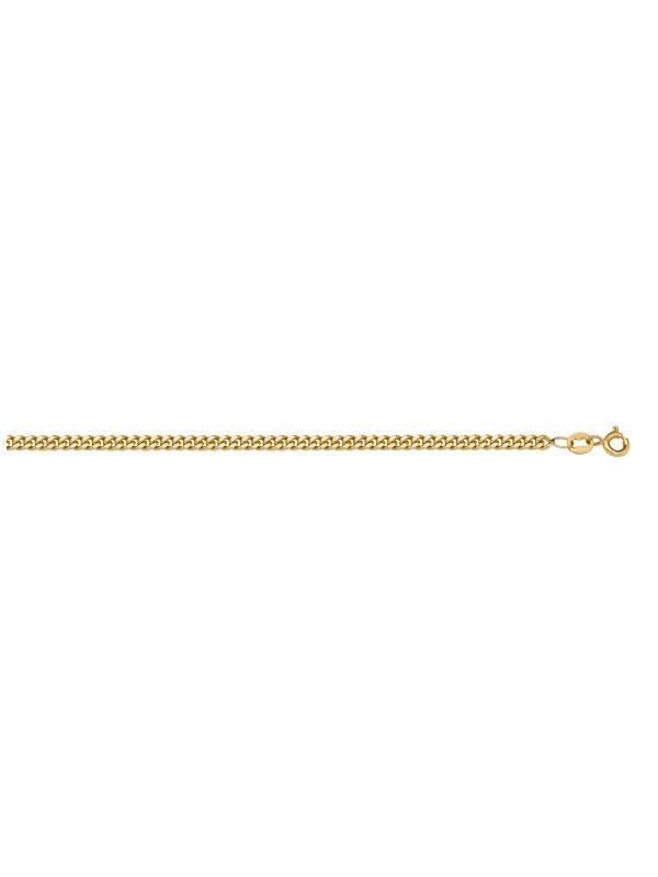 10k, 14k Yellow Gold Curb Link 1.2 mm Italian Chain