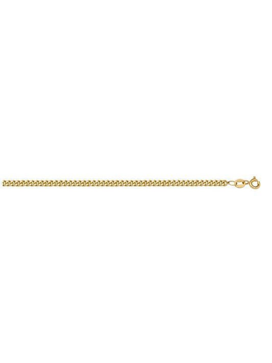 10k, 14k Yellow Gold Curb Link 1.2 mm Italian Chain