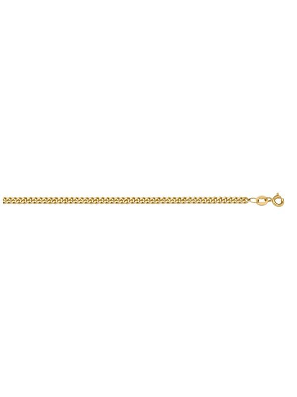10k, 14k, 18k Yellow Gold Curb Link 1.2 mm Italian Chain