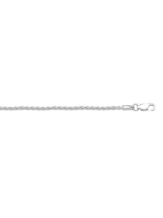 10k, 14k White Gold Round Wheat 1.3 mm Italian Chain