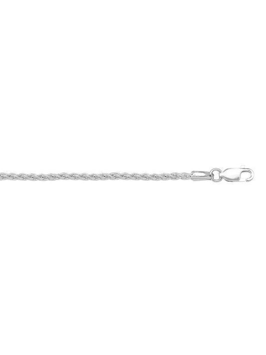 10k, 14k White Gold Round Wheat 1.5 mm Italian Chain