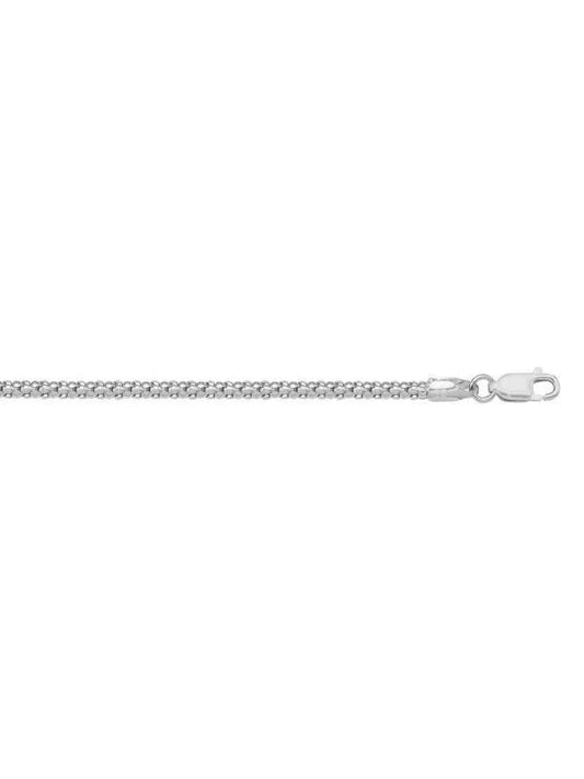 14 White Gold PopCorn 1.8 mm Italian Chain