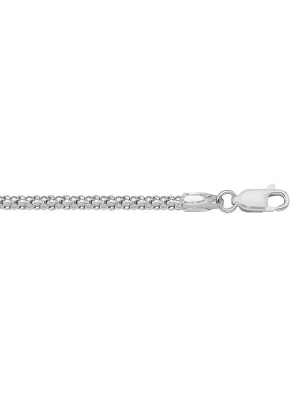 14k White Gold PopCorn 2.8 mm Italian Chain