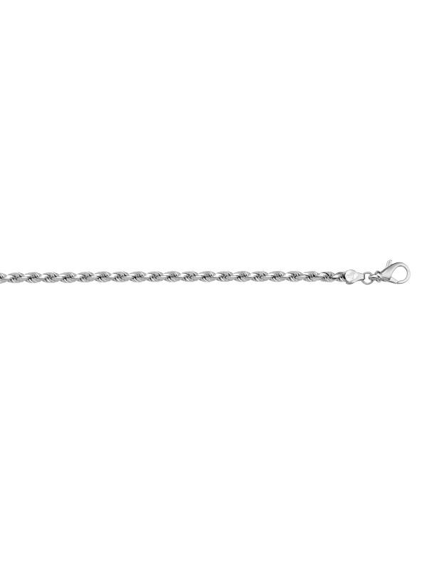 14k, 18k White Gold Solid Diamond Cut Rope 1.8 mm Italian Chain