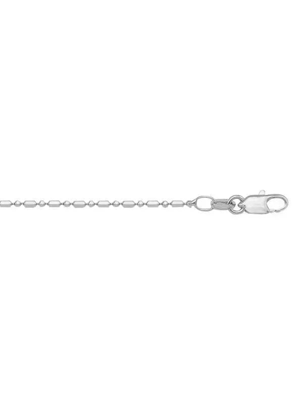 14 Karat White Station Bead 1.2 mm Italian Chain