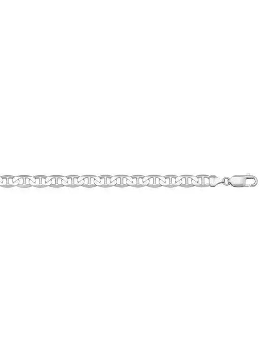 14 Karat White Gold Flat Anchor 4.0 mm Italian Bracelet