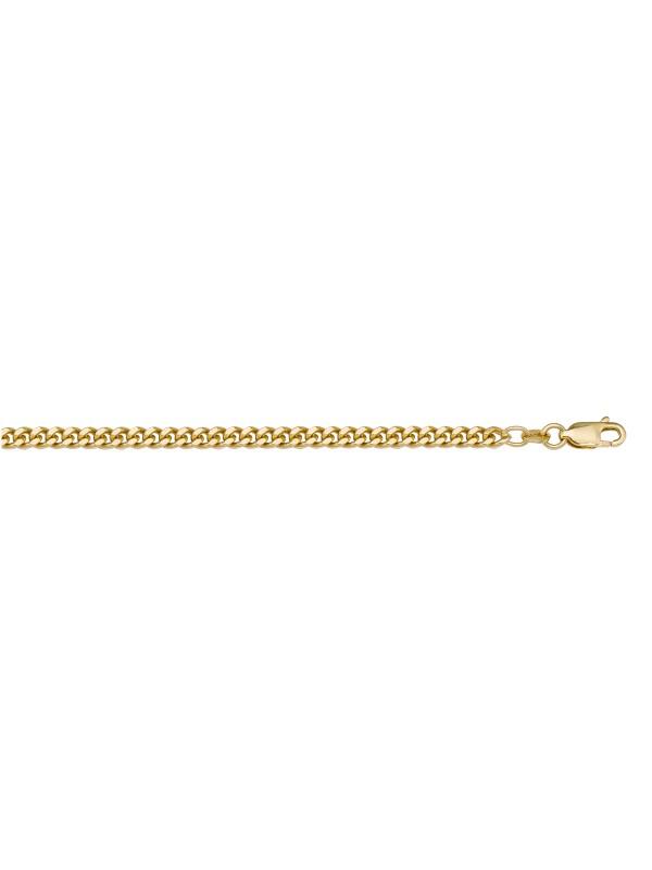 10k, 14k, 18k Yellow Gold Curb Link 2.0 mm Italian Chain