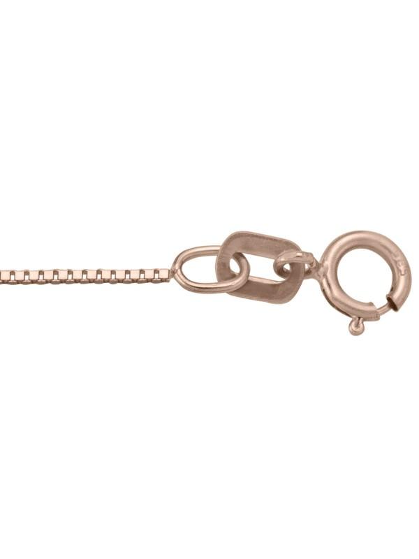 14k Rose Gold Solid Box Link 0.6 mm Italian Chain