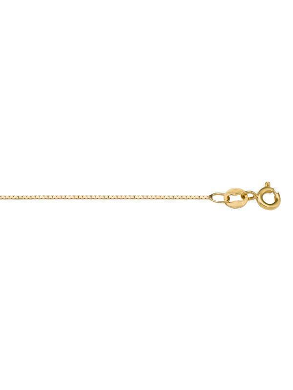 10k, 14k Yellow Gold Solid Box Link 0.6 mm Italian Chain